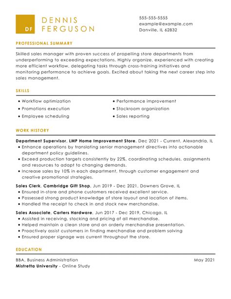 supervisor resume examples|Supervisor Resume: Best Example for 2024 .